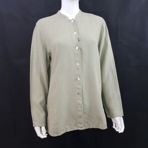 J. Jill Mandarin Tunic Pearl Button Down Linen